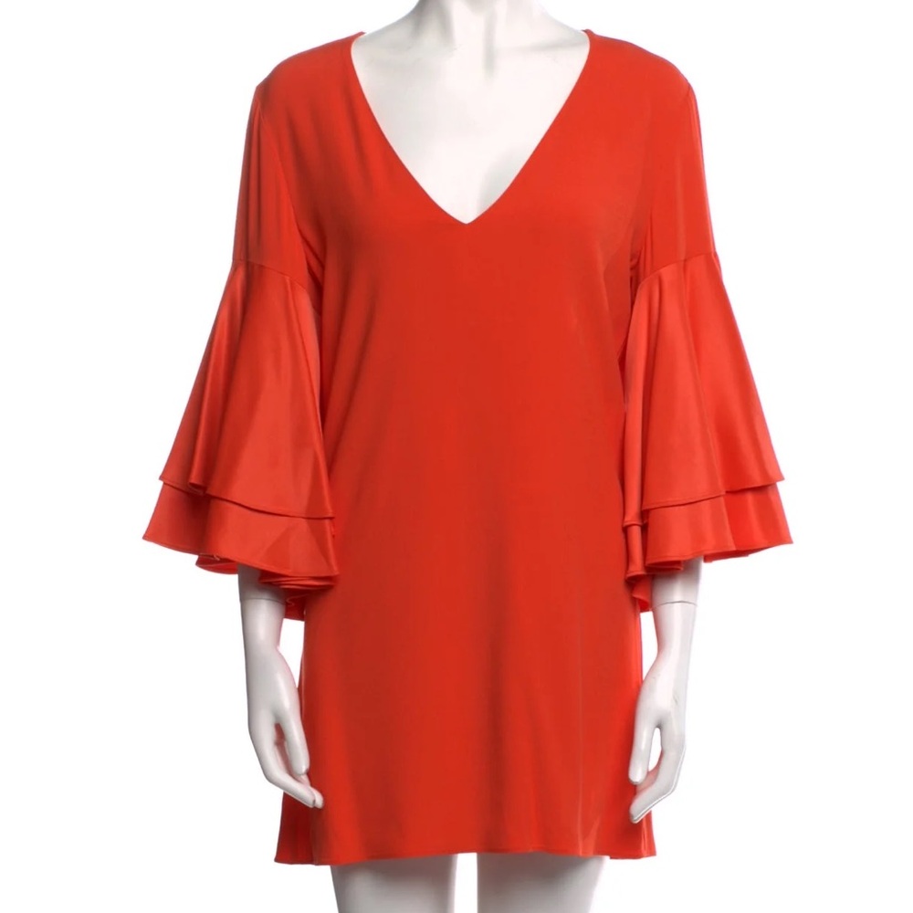 ALEXIS Vibrant Red Long Sleeve Dress Size Medium Sexy Trendy Fun Flirty Chic